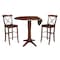 International Concepts Round 42 in Rd Pedestal Bar Ht Table, 2 Bar Ht Stools, Espresso, 42 in W, 42 in L, 41.5 in H, Wood K581-42DPT-27-6133-2 - alternate 6